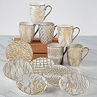 Vista 8 de Certified International Matrix Gold Plated 6" Luncheon/Canape Plates, Set of 6 Assorted Designs