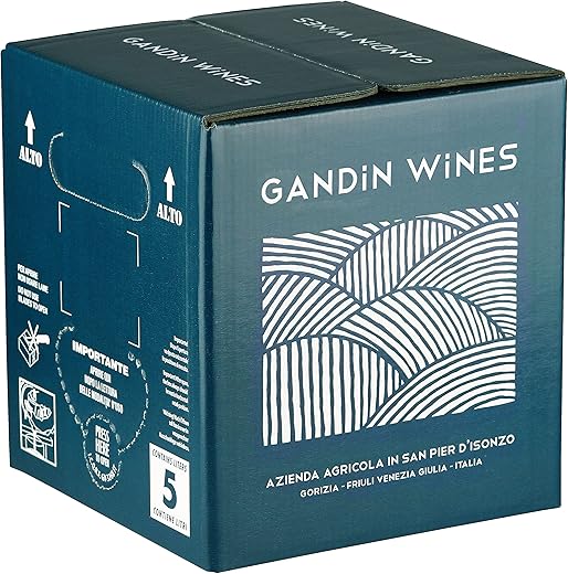 White Wine Bag in Box Pinot Grigio DOC Friuli Venezia Giulia 13% - Gandin Wines - Pack of 5 L