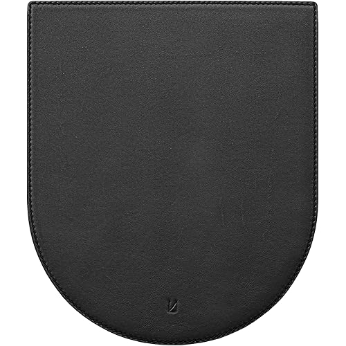 LUNAR ARTEFACTS Podium Desk Italian Leather Pad Black Shadow Leather– Mouse Pad, Writing Blotter, Non-Slip Office Desk Mat for Home or Work