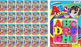 JA-RU Magnetic Letters Toy (24 Pack ABC Letters) Uppercase Letters Refrigerator Magnets for Kids & Toddler. Learning Alphabet, Spelling Words. Preschool & Montessori Classroom Tools. ABC-1405-24p