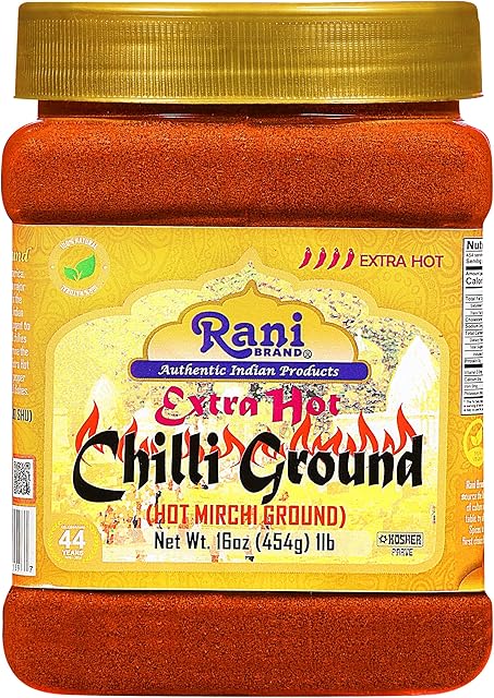 Rani Extra Hot Chilli Powder Indian Spice 16oz (1lb) 454g PET Jar ~ All Natural | Salt-Free | Vegan | No Colors | Gluten Friendly | Non-GMO | Kosher | Indian Origin