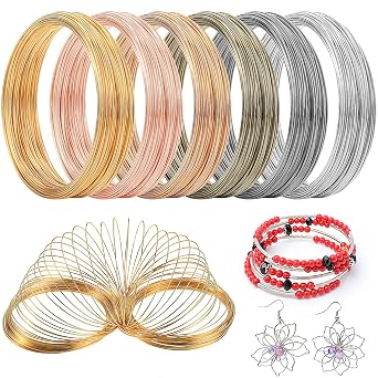 Memory Wire Jewelry Making Supplies - Multicolor Steel Wire for Necklace, Bracelet & Earring Crafts DIY 600