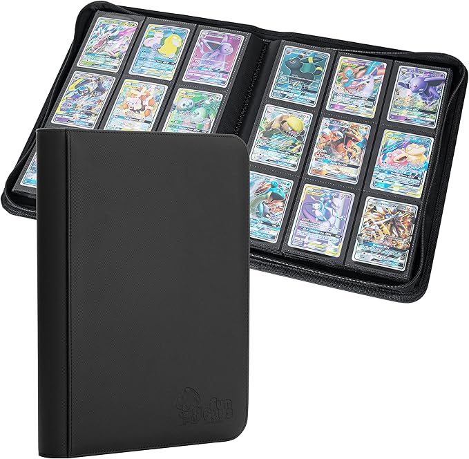 Trading Card Binder for Cards, 9 Pocket Pokemon Card Binder, 504 Side Loading Sports Card Binder