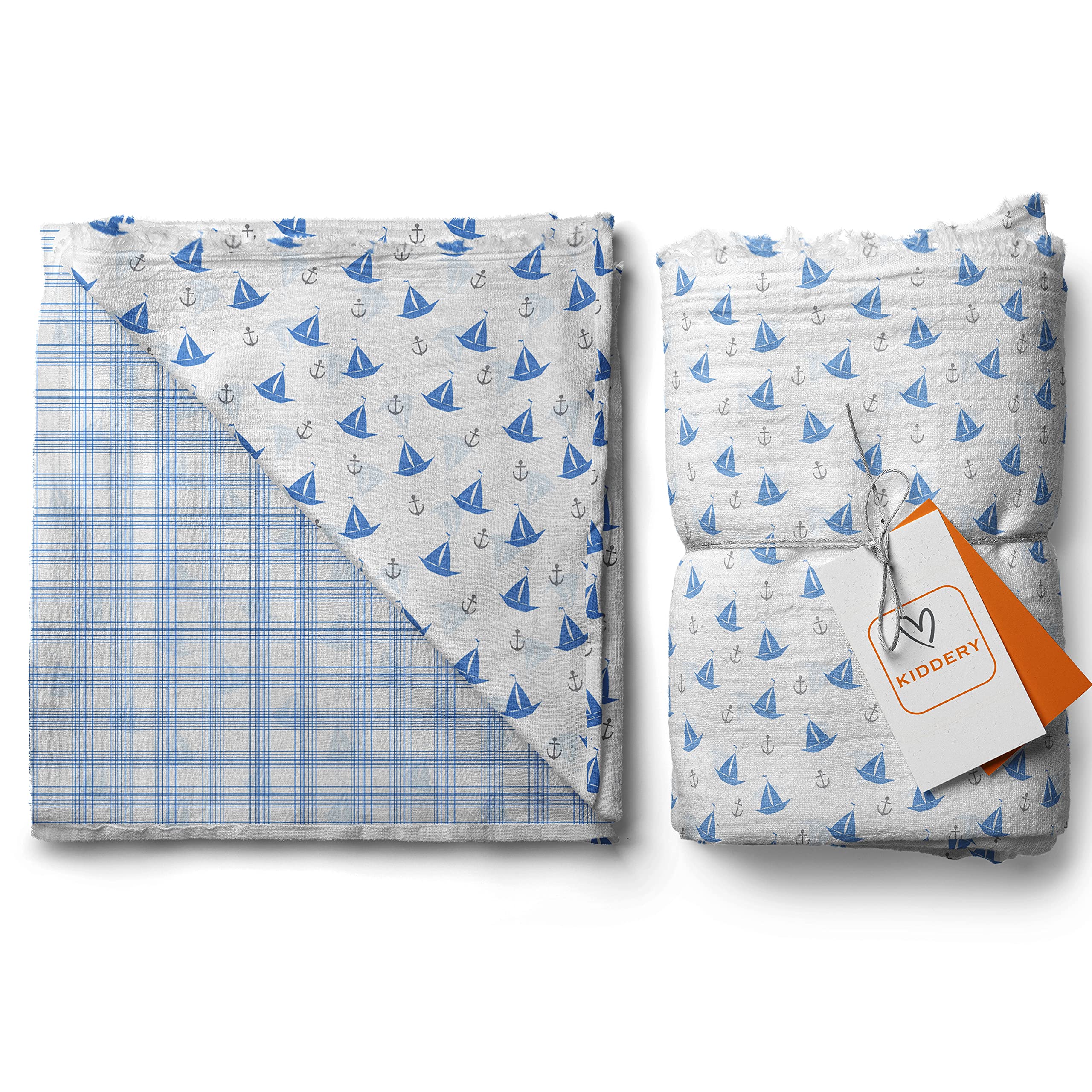 Kiddery Yatch | Luxury Muslin Blanket | Dohar | 100% Muslin Cotton | Breathable | Soft | Used for Nursing | Crib Blanket | Stroller Cover | Newborn & Toddler | Edition Boys | 107cm x 103cm-image-49