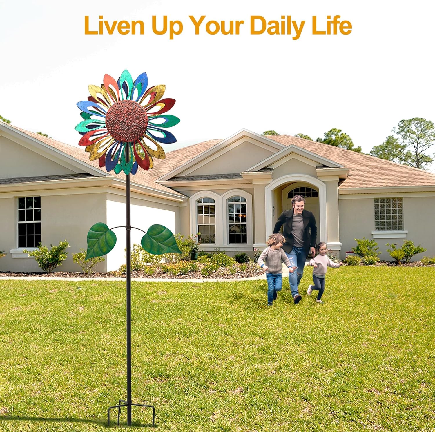 Exclusive Special LimeHill Wind Spinner for Yard and Garden - Large Metal Wind Sculptures & Spinners for Outdoor (84 inches) (Colourful)