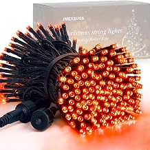 JMEXSUSS 200LED Halloween Lights Outdoor, 66ft Orange String Lights Plug in