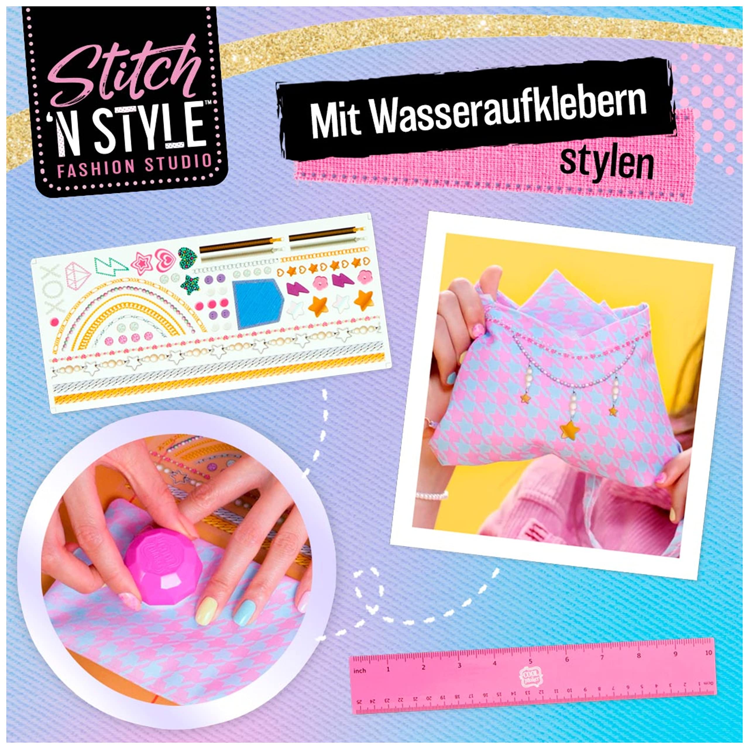 Cool Maker Stich n Style Fashion Studio - Einfach Nähen ohne einfädeln, Nähmaschine mit 6 Projekten für Kinder ab 8 Jahren