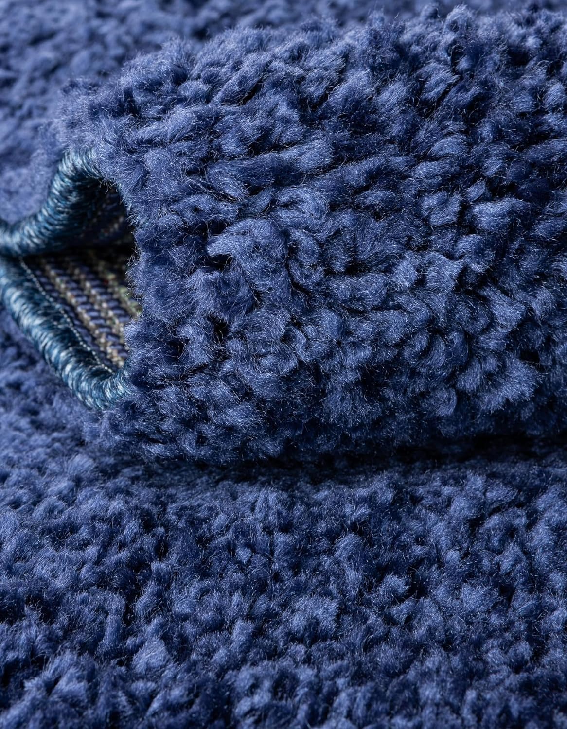 Rugs.com Solid Frieze Collection Rug – 2x3 Navy Blue Shag Rug Perfect for Entryways, Kitchens, Breakfast Nooks, Accent Pieces