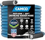 Camco TastePURE 25-Foot Tuyau d'eau potable de qualité supérieure avec un design robuste sans évier avec raccords usinés pour une résistance supplémentaire, 5/8 ID, et est sans plomb, sans BPA et sans phthalate (22833)