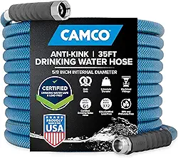 Mangueira de água potável Camco premium sem chumbo e BPA, design antitorção, 10,6 m – (22843)