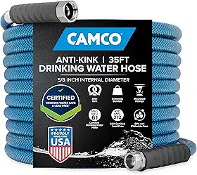 Mangueira de água potável Camco premium sem chumbo e BPA, design antitorção, 10,6 m – (22843)