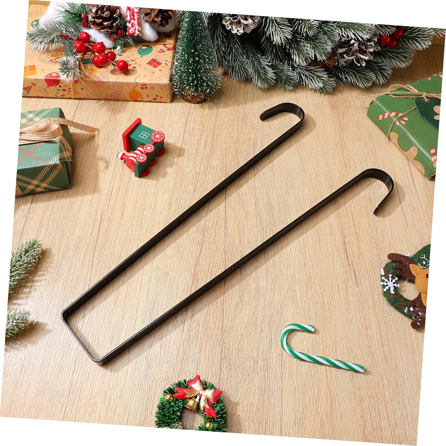 Holibanna Double Sided Christmas Wreath Hanger Over the Door Hook for Indoor Decoration Easy Installation for Garlands of All for Holiday and Everyday Use