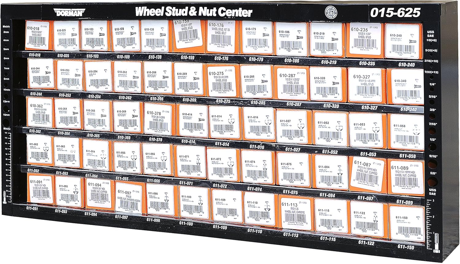 Dorman 015-625 Wheel Hardware Stud and Nut Wall Mount Assortment