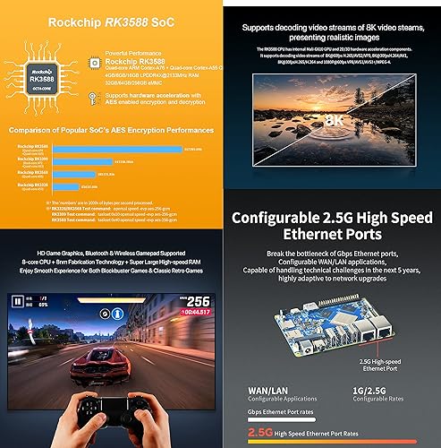 Miniatura 3 de FriendlyElec NanoPC-T6 - Routers de viaje a Internet con carcasa de metal alimentado por RK3588, 16 GB de RAM 256 GB eMMC, Dual 2.5G Ethernet,