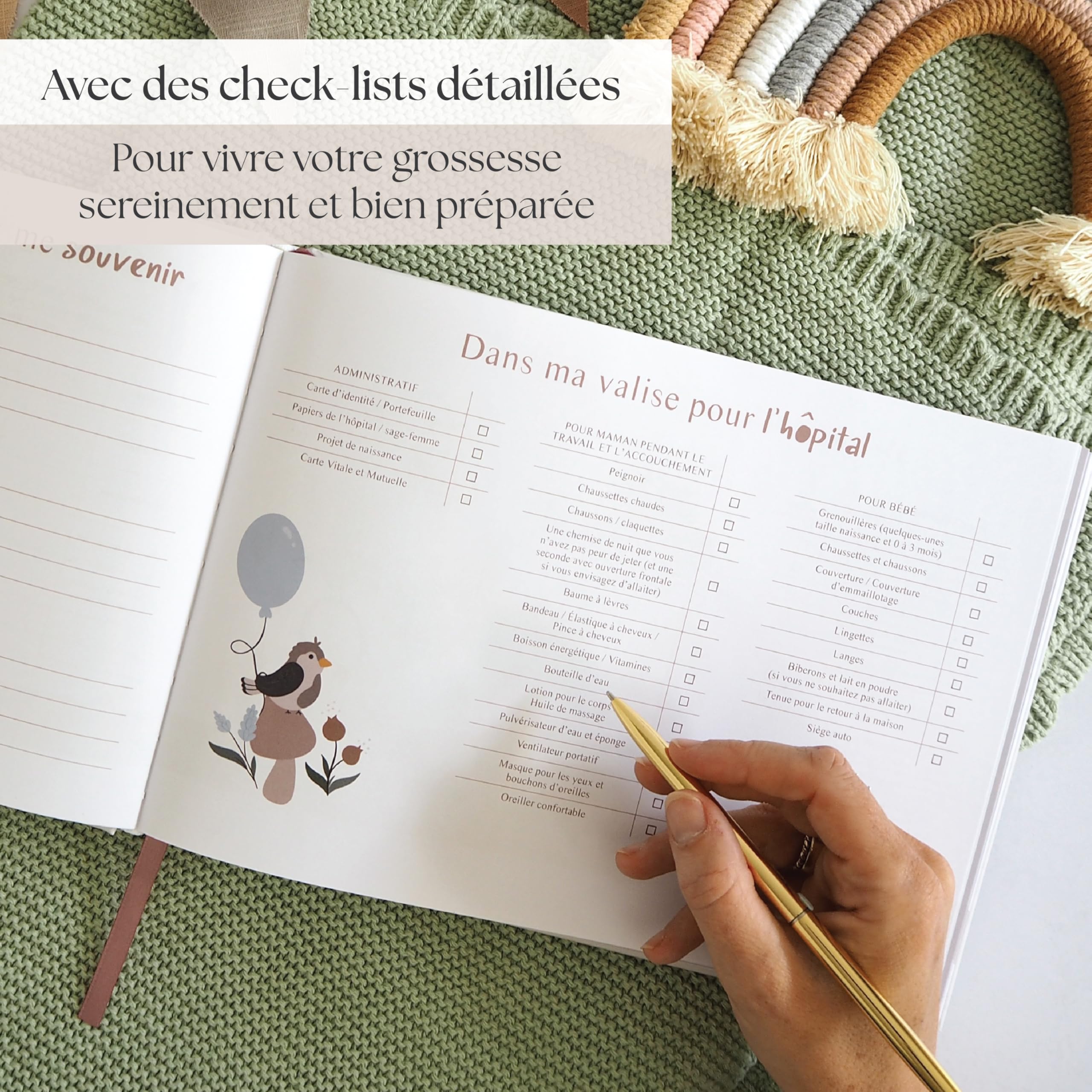 Journal de Grossesse à Offrir - Livre Grossesse de Luxe pour Futures Mamans – Carnet de Grossesse comprend Calendrier, Scrapbook, Check-list, Organisateur et Livre de Naissance Souvenirs (Animaux)