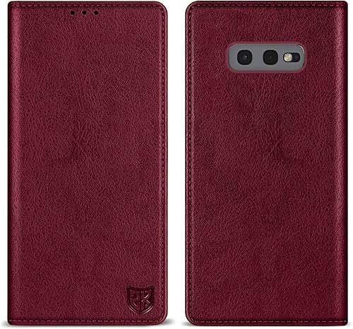 ZZXX Funda tipo cartera para Samsung Galaxy S10e con bloqueo RFID, soporte de ranura para tarjetas, funda protectora de cuero magnético fuerte para