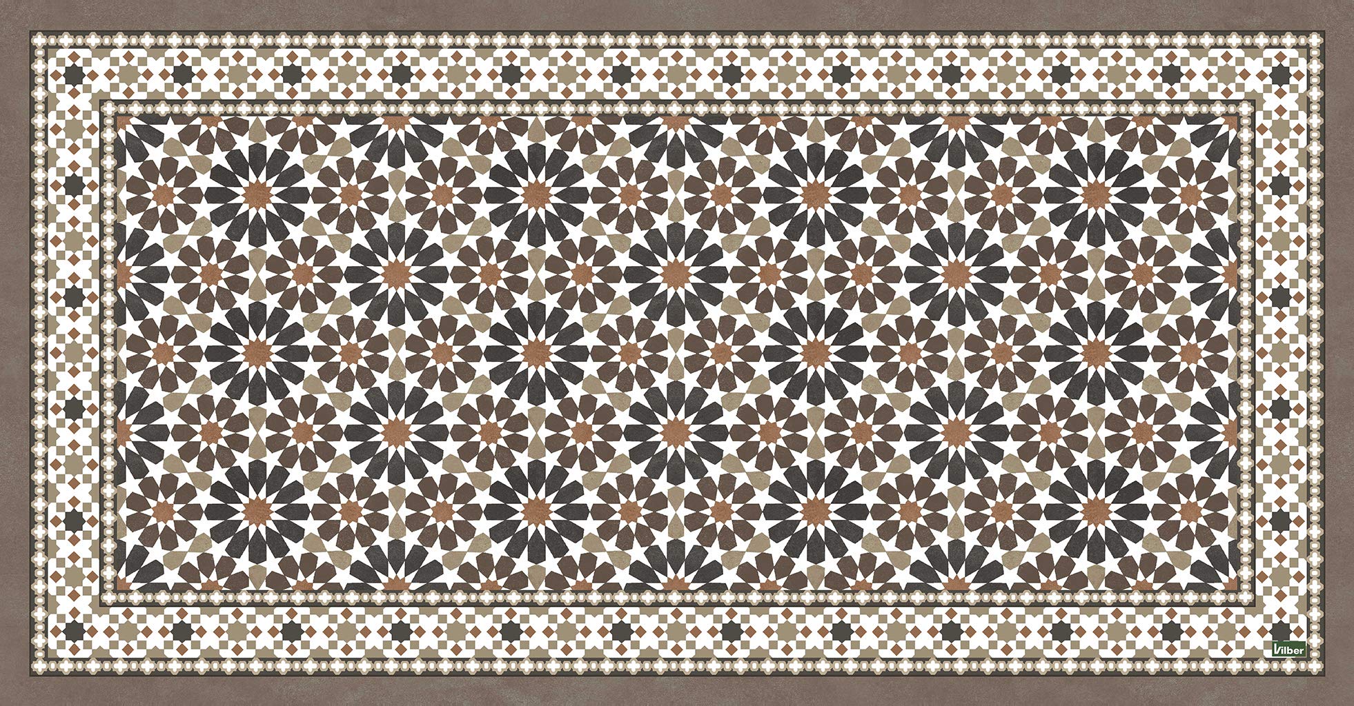 Tapis en vinyle 52x100 cm Vilber Nador lavable et imperméable pour couloir et sol de cuisine
