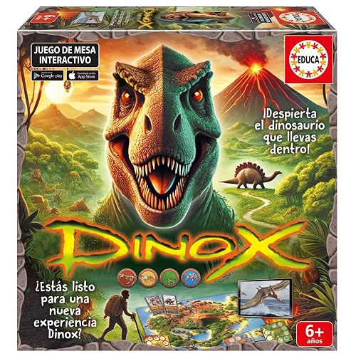 Educa - Dinox Jogo de Mesa Interativo Dinossauros | Perguntas sobre Dinossauros para Crianças que De