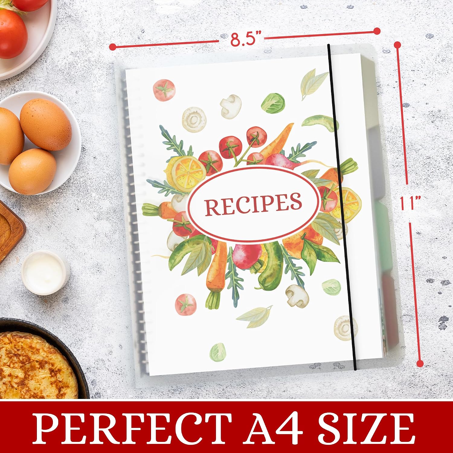 Recipe Book for Own Recipes, Has the Durable and Waterproof Plastic Cover, 240 Pages in Recipe Book to Write in Your Own Recipes end They Comes with 4 Conversion Chart with Each Recipe Book