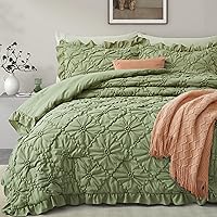 Vista 9 de BEDAZZLED Juegos de Edredón Tamaño Queen, Juego de Ropa de Cama Edredón Beige, 3 Piezas Juegos de Ropa de Cama con Pliegues Pinzados con Edredón