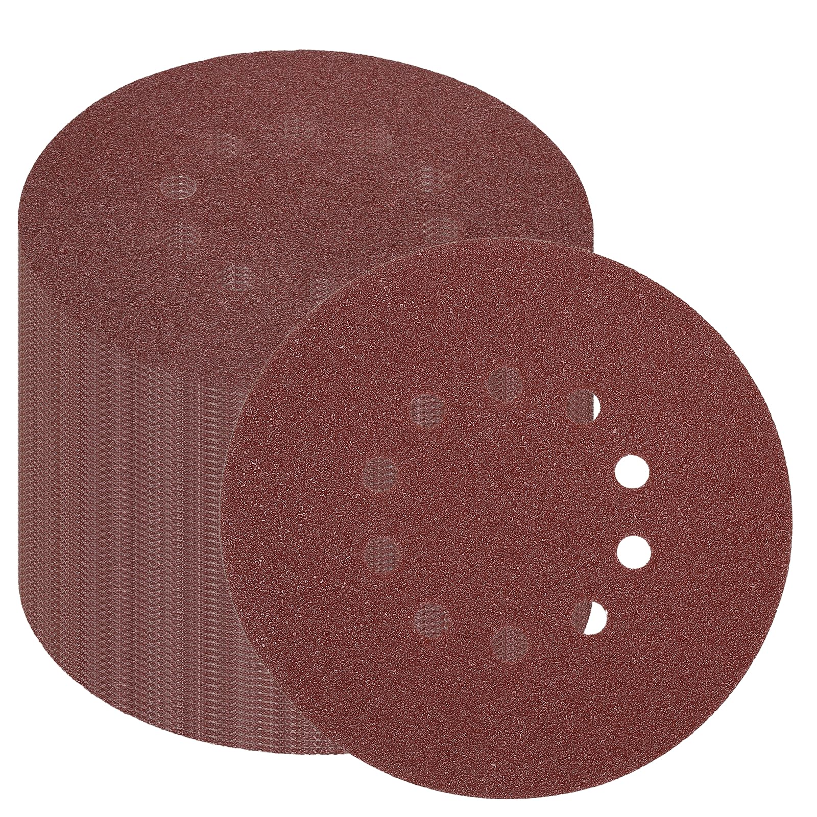 DTGN 50 Fogli Carta Vetrata 225mm Chiusura Strappo 10 Fori Grana 60 Rossa