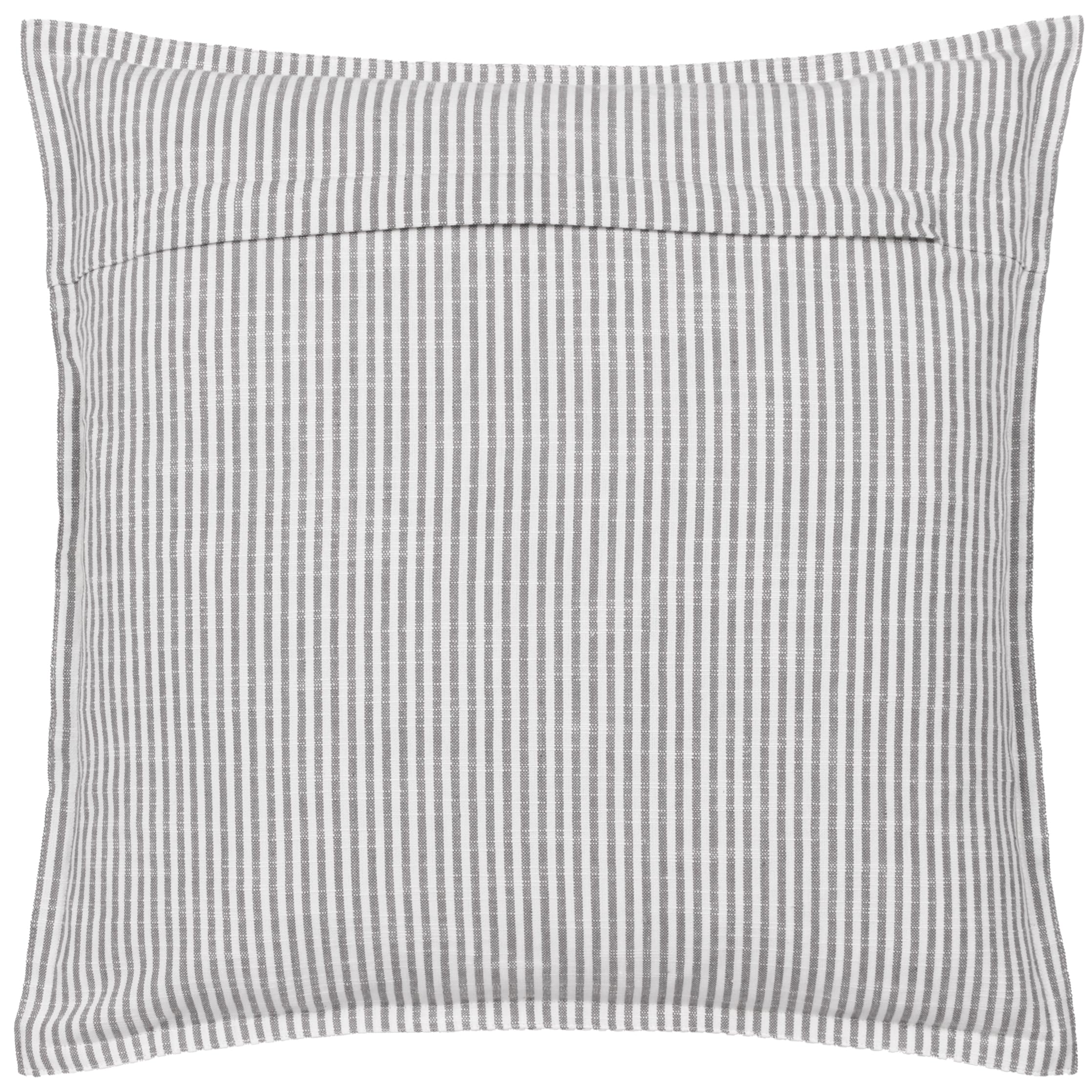 Yard furn Truro Striped Cushion Cover - Classic Stripe 100% Cotton Slub Texture Oxford Edge Decorative Case (Grey - 45x45cm) - Image 2