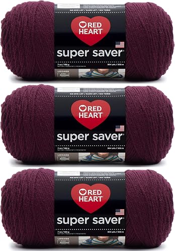 Red Heart Super Saver Yarn (3-Pack) Claret E300-378