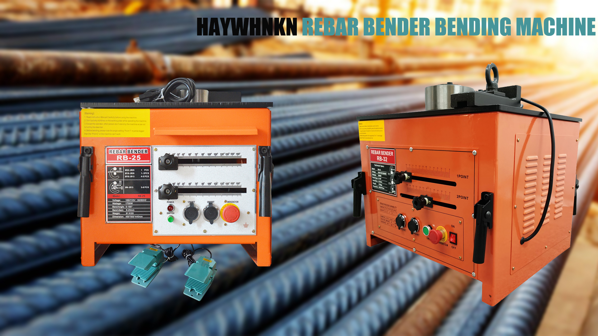 HayWHNKN Rebar Bender 25mm/1inch Electric Rebar Bending