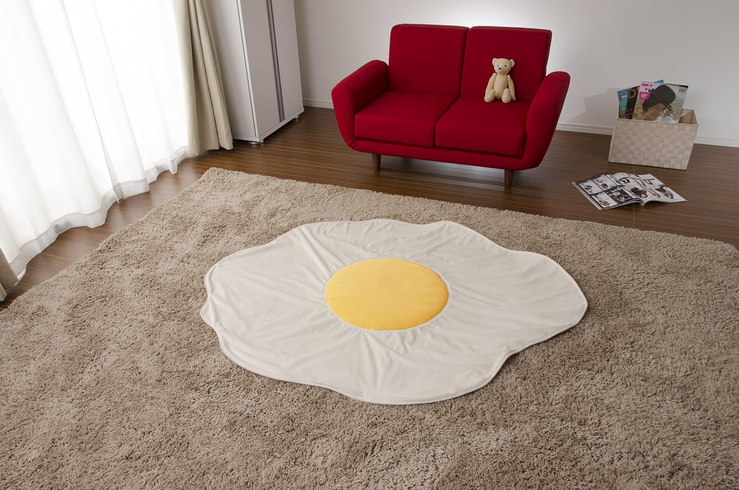 PaletteLife Sunny Side up Blanket, Extra Large Size, Fried Egg Shaped Rug FT-611A