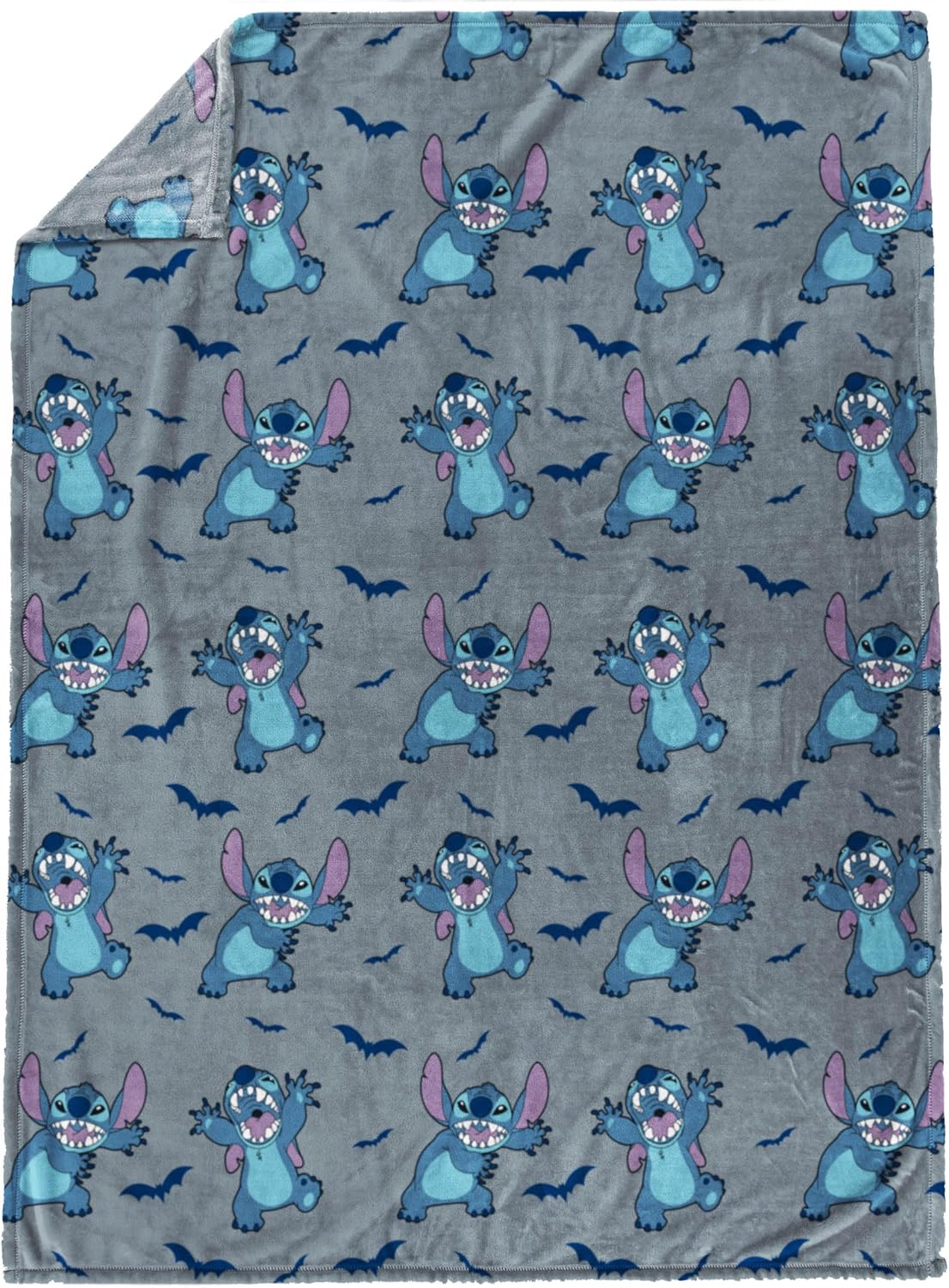 Jay Franco Kids Halloween Plush Throw Blanket – 50x70 Inch Ultra Soft & Comfy Fleece Throw for Couch, Sofa, Bed – Cozy Home Décor for Living Room & Bedroom, Grey - Lilo & Stitch, - Image 5