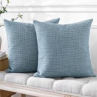 JOTOM 2 db Kék Díszpárnahuzat 50x50 cm - Modern Poliészter Huzat Kanapéra, Nappaliba, Hálószobába - Puha, Cipzáras Dekorációs Párnahuzat Sze 4