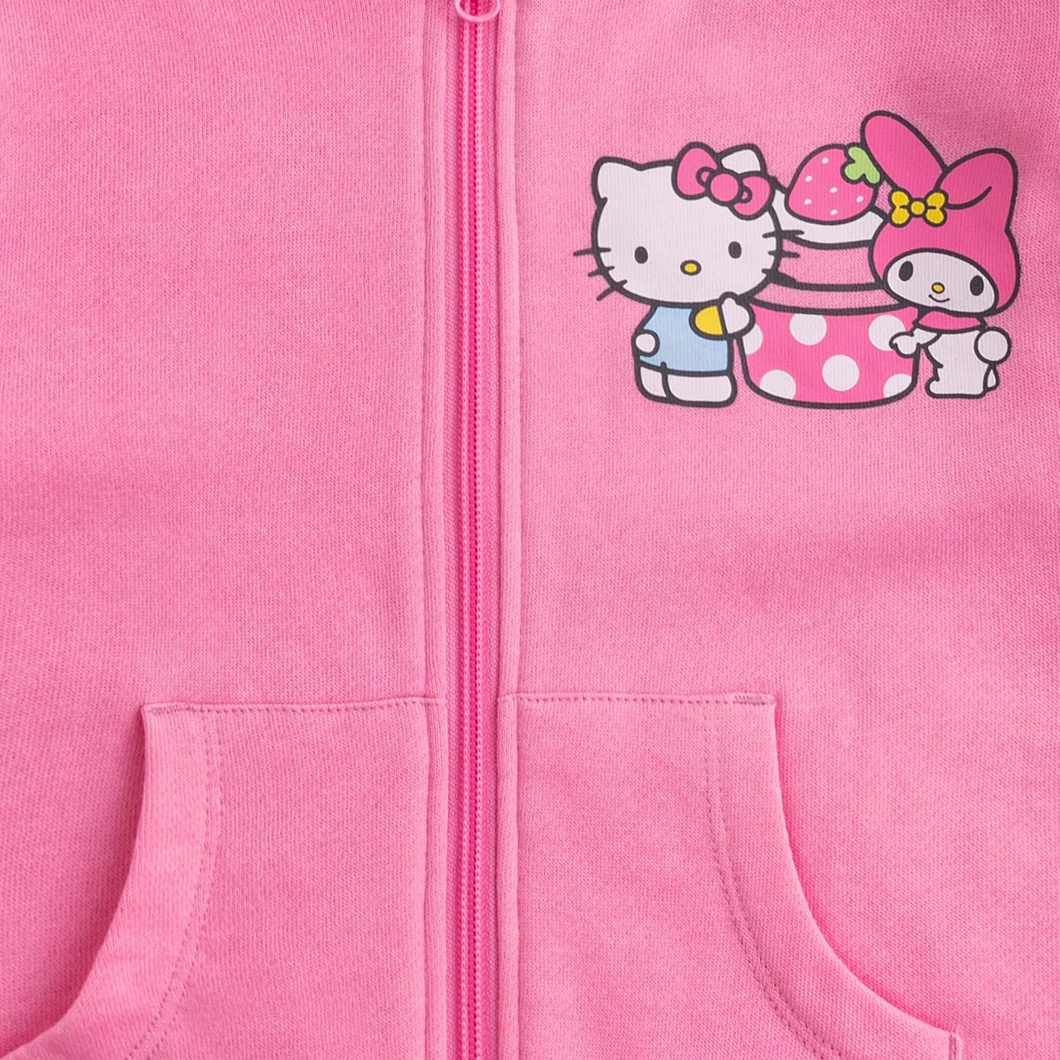 Hello Kitty Sanrio Girls Demin Flared Pants, Hooded Sweatshirt, and Short Sleeve T-Shirt, 3 Piece Set for Big Kids