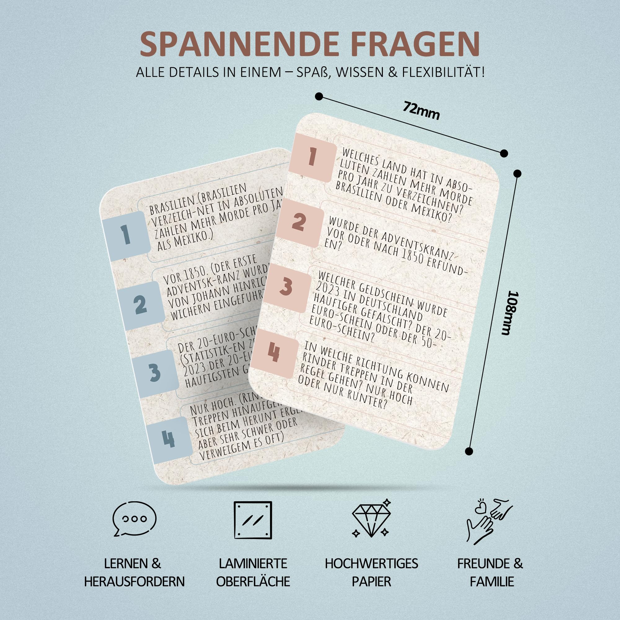 BIROYAL Mehr oder Weniger Schätz mal Card Game, Various Colours, klein - Image 3