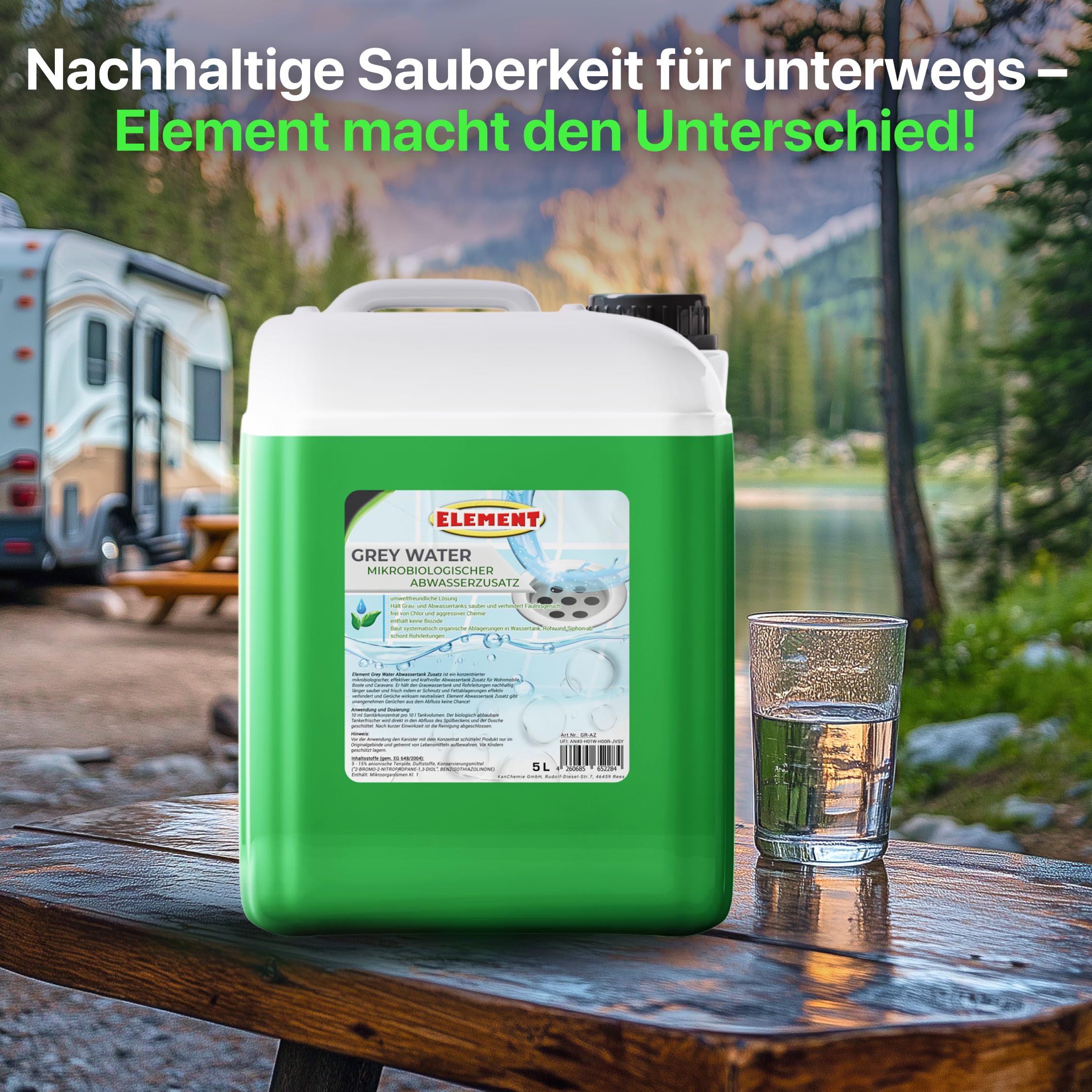 Grauwassertank Zusatz Wohnmobil | 5 Liter | Konzentrat | mikrobiologischer Grauwassertank Zusatz | Reiniger gegen unangenehme Gerüche |Abwassertank Zusatz| Reiniger für Grauwasser- und Abwasser-Tank