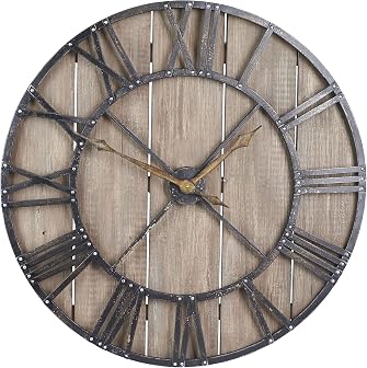 Rustic Iron Wood Wall Clocks