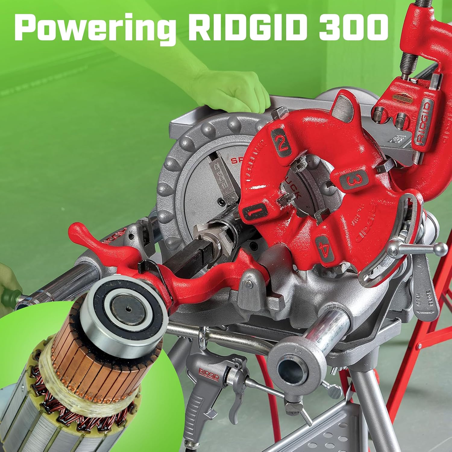 44010 Armature: Compatible with Ridgid 300 & 535 Pipe Threaders (115V), OEM-Spec Motor Replacement Part