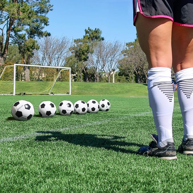 The GoSports Classic Black and White Soccer Ball is a high-quality ball available in sizes 3, 4, and 5. It is designed with a classic black and white color scheme that is easy to see on the field. The ball is made with premium materials that are durable and long-lasting, making it suitable for use in games or practice sessions.