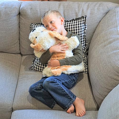 Vista 5 de Almohadilla de regazo ponderada para cachorros para niños, juguete sensorial de felpa suave para calmar, relajación y concentración, almohadilla