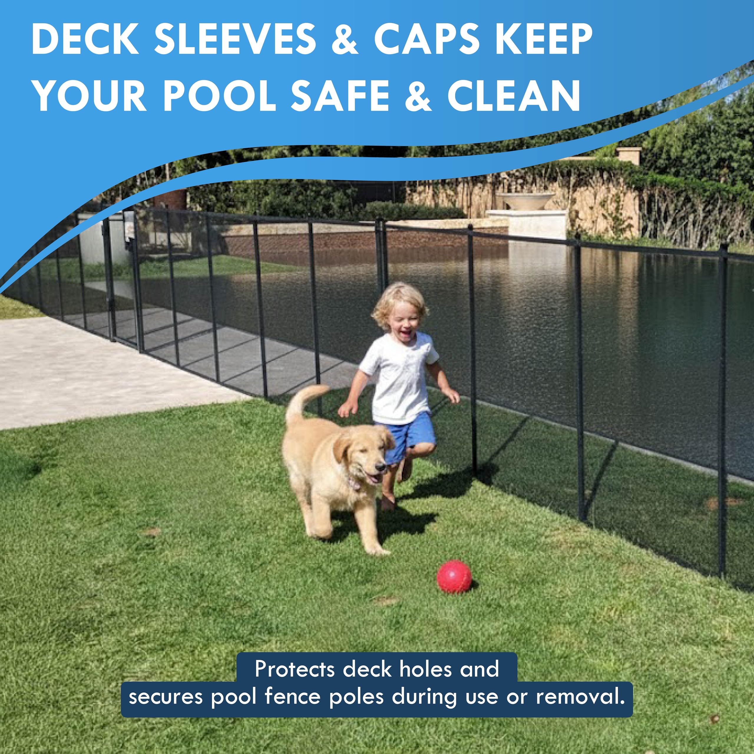 Amazon.com : ALLSAFE Pool Fence Deck Sleeves & Hole Caps – Gray 6