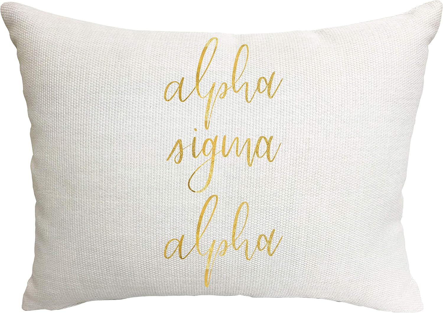 Sorority Shop Alpha Sigma Alpha Pillow – Gold Script Design, 12" x 16" Lumbar Pillow Sorority