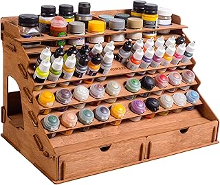 Plydolex Wooden Craft Paint Storage Rack Organizer - 58 Holes for Citade...
