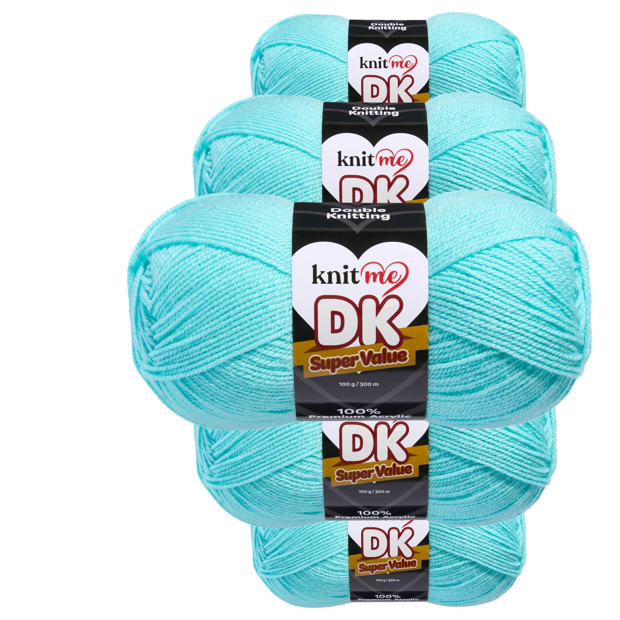 Knit Me DK Double Knitting Yarn Hypoallergenic Acrylic 5X 100g (Turquoise)