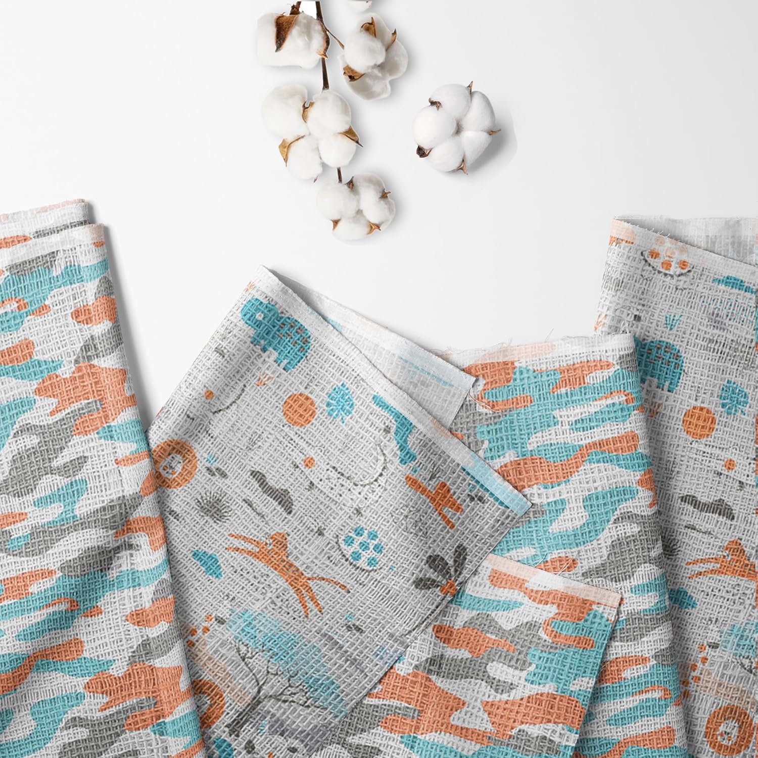 Bacati - Jungle Safari 5 pc Toddler Bedding/Sheet Set 100% Cotton Muslin (Blue/Orange/Gray)