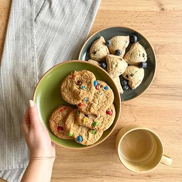 Mora Ceramic Artisan Matte Plates Set, 7.8 in - Set of 6 - The Dessert, Salad, Appetizer, Small Dinner etc Plate. Microwave, Oven, and Dishwasher Safe, Scratch Resistant. Kitchen Porcelain Dish