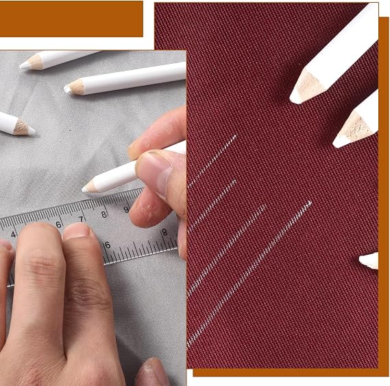 Thinp 7PCS Fabric Pencils for Sewing, White Water Soluble Sewing Fabric Maker White Marking Pencils Tailors Chalk for Quilting, Tailors, Dressmaker & DIY Crafts (8.75cm)