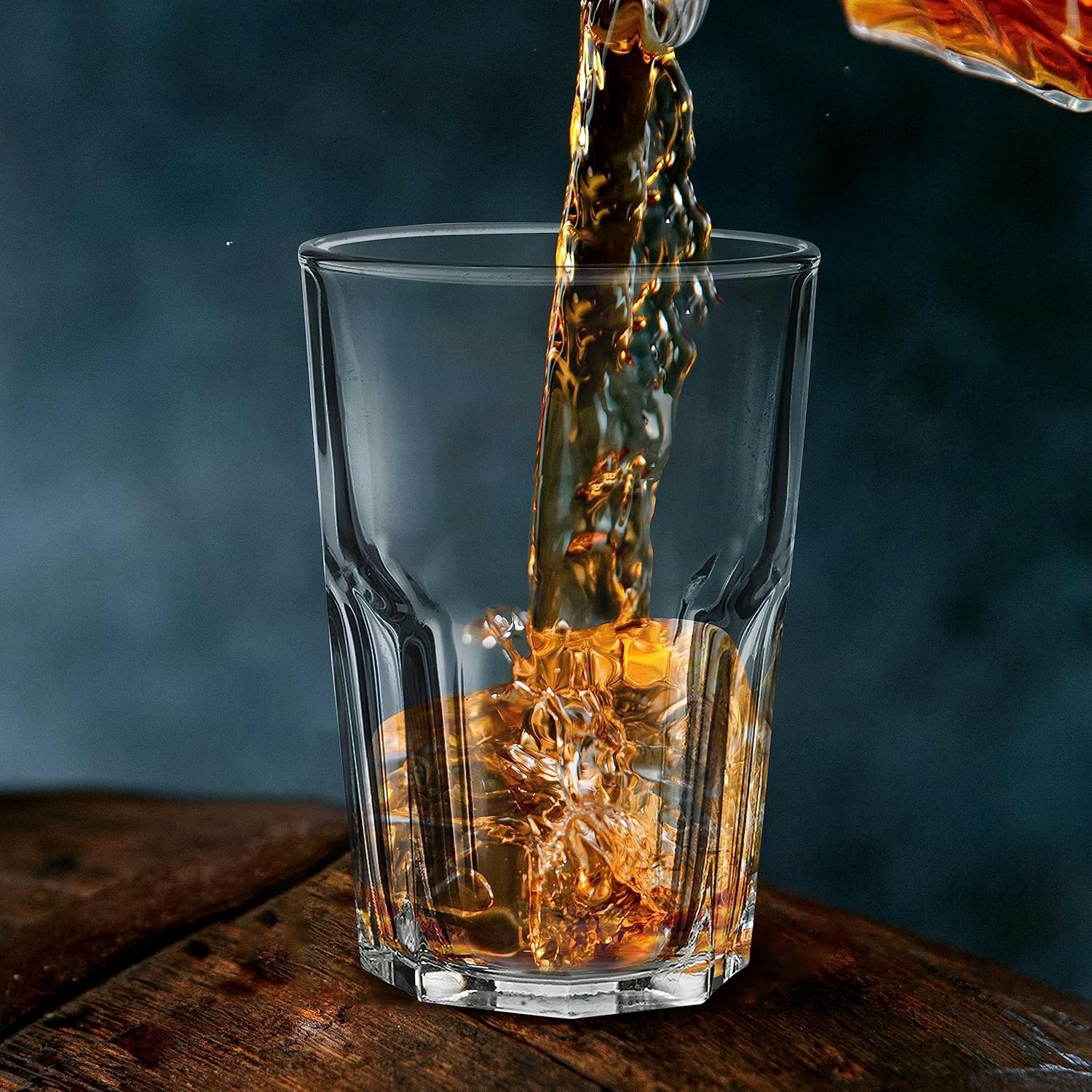 DISCOUNT PROMOS 12.5 oz. Classic Hexagon Bar Glasses, Set of 10 Glasses, Drinking Glasses for Restaurant or Bar, Clear