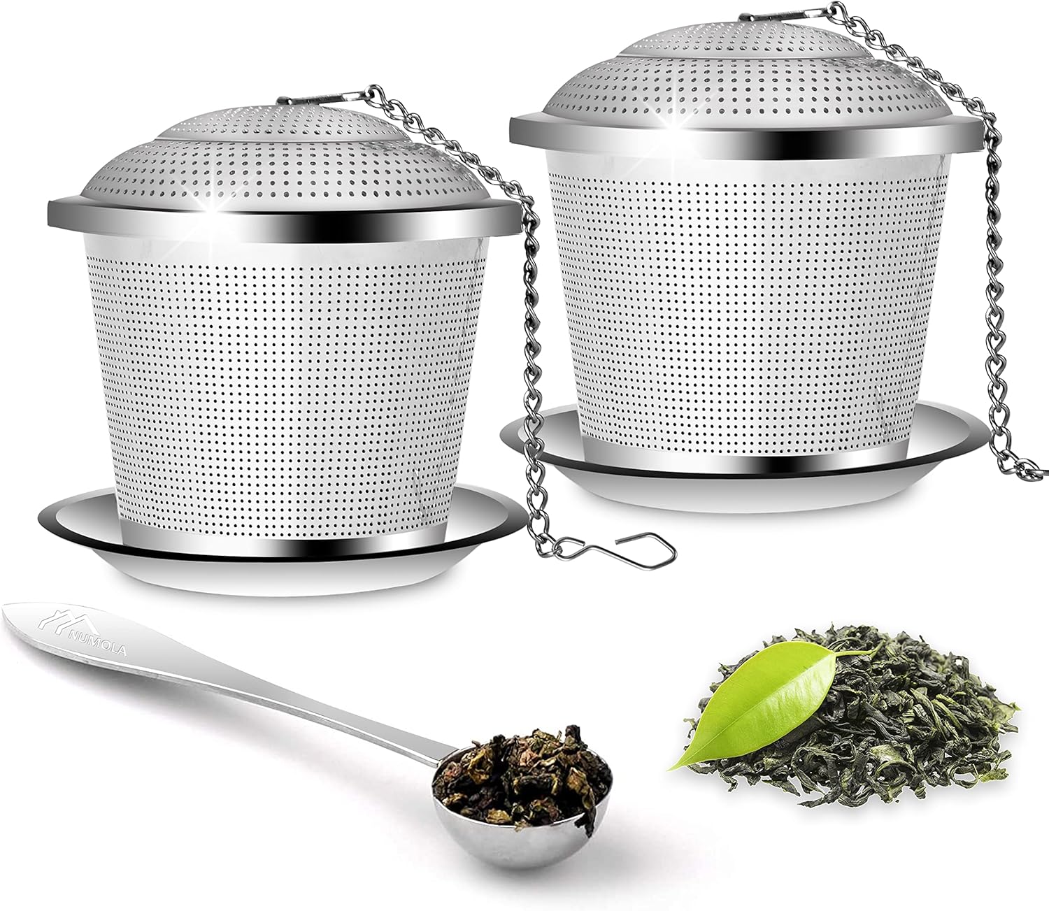 Memotoo Tea Ball Strainers for Loose Tea, Stainless Steel Mesh Tea Ball