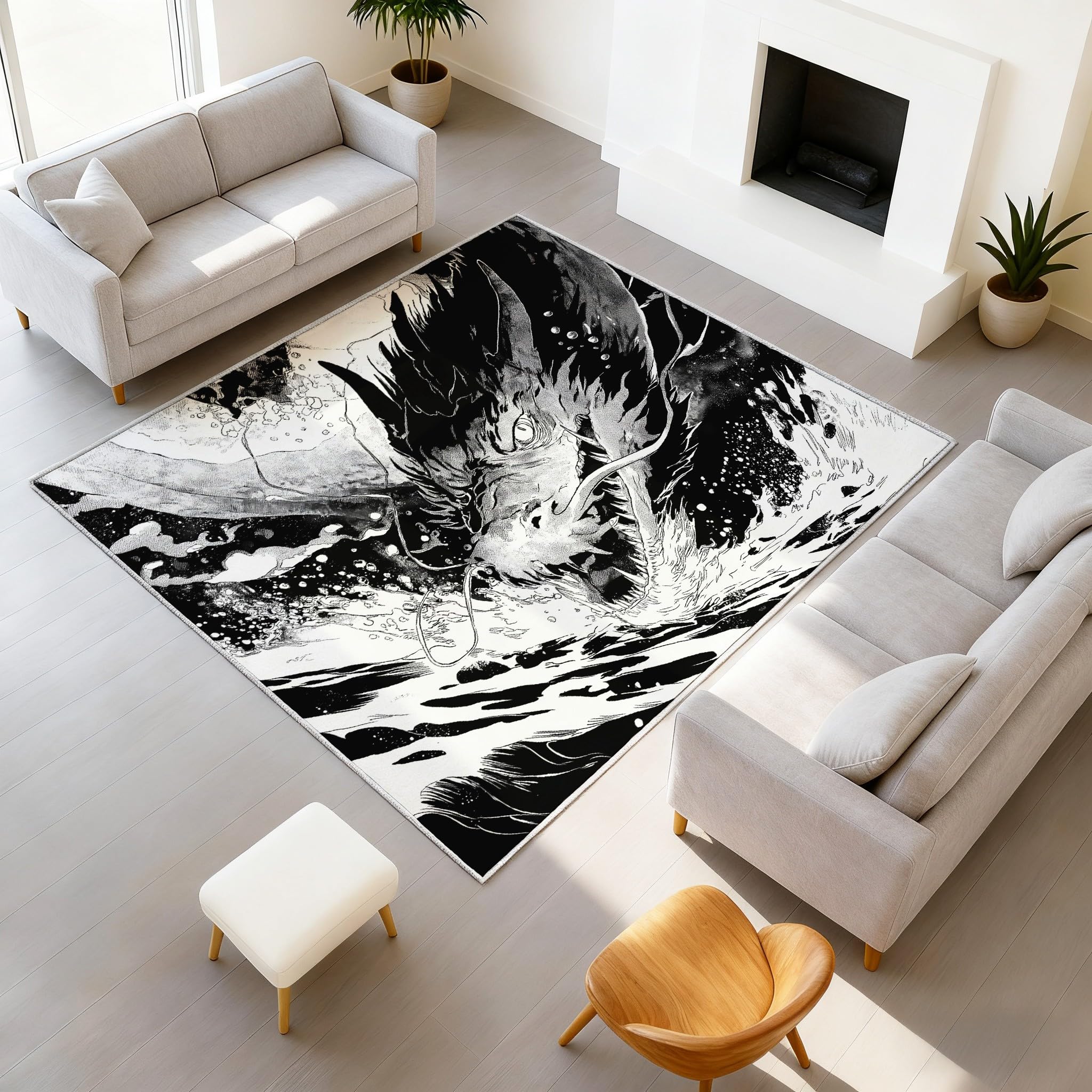 Tapis antidérapant manga 120x180 cm fini les tapis qui glissent dans le salon