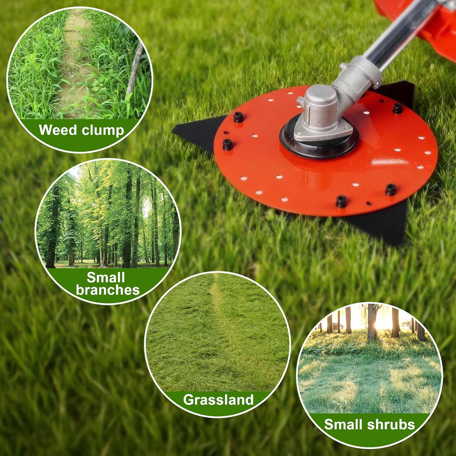 RUTU Steel Weed Trimmer Head Brush Cutter Blade, Weed Trimmer Blade Head for Weed Eater,Brush Cutter,Weed Wrackers with 3 Extra Blades, Grass Removal