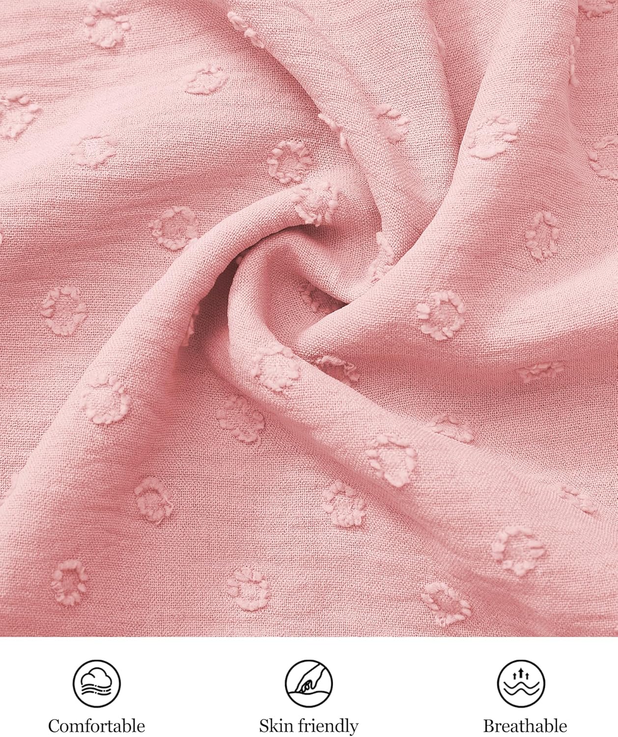 Women's Summer Maxi Dress Boho Swiss Dot Square Neck Short Sleeve Smocked Long A Line Wedding Guest Dresses for Women Pockets - Image 6